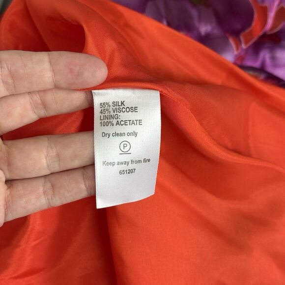 Monsoon Silk Blend Slip Dress US 8 UK 10 Pink Red Floral Maxi Bias Cut Romantic - Picture 12 of 12